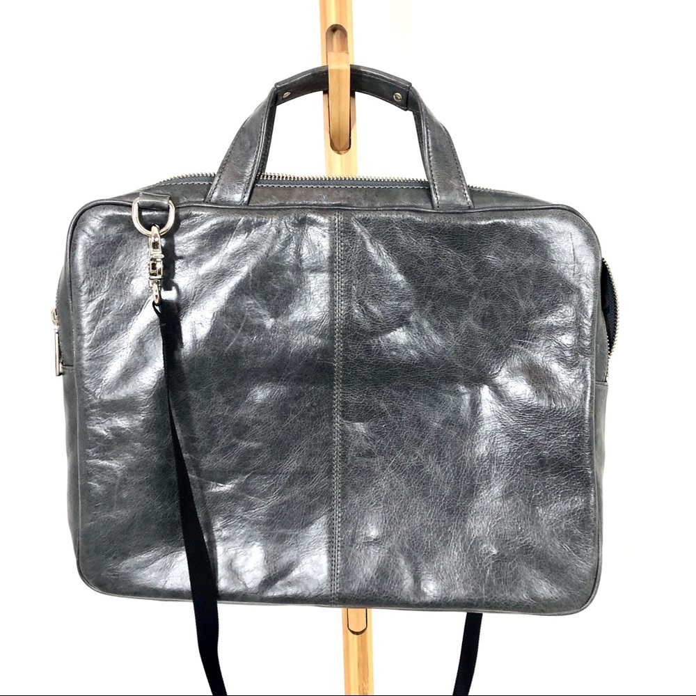 Rebecca Minkoff grey leather laptop bag/briefcase - Picture 3 of 4
